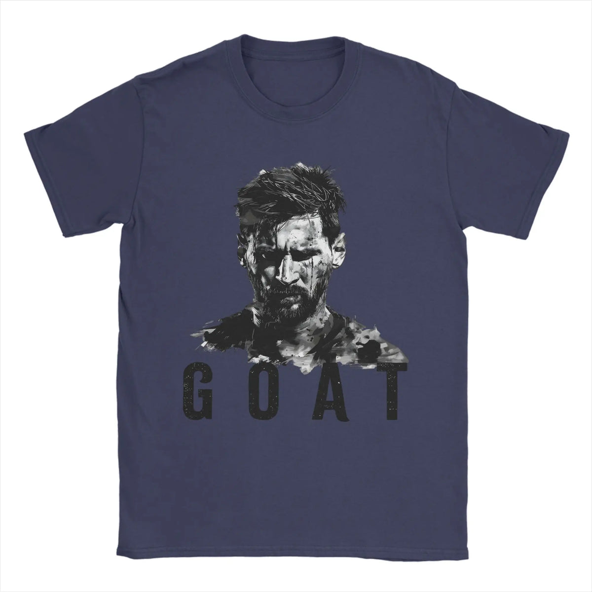 LOR MALE Men T-Shirts Football Messis Leisure Cotton Tee Shirt Short Sleeve  T Shirts Round Neck Clothing Unique