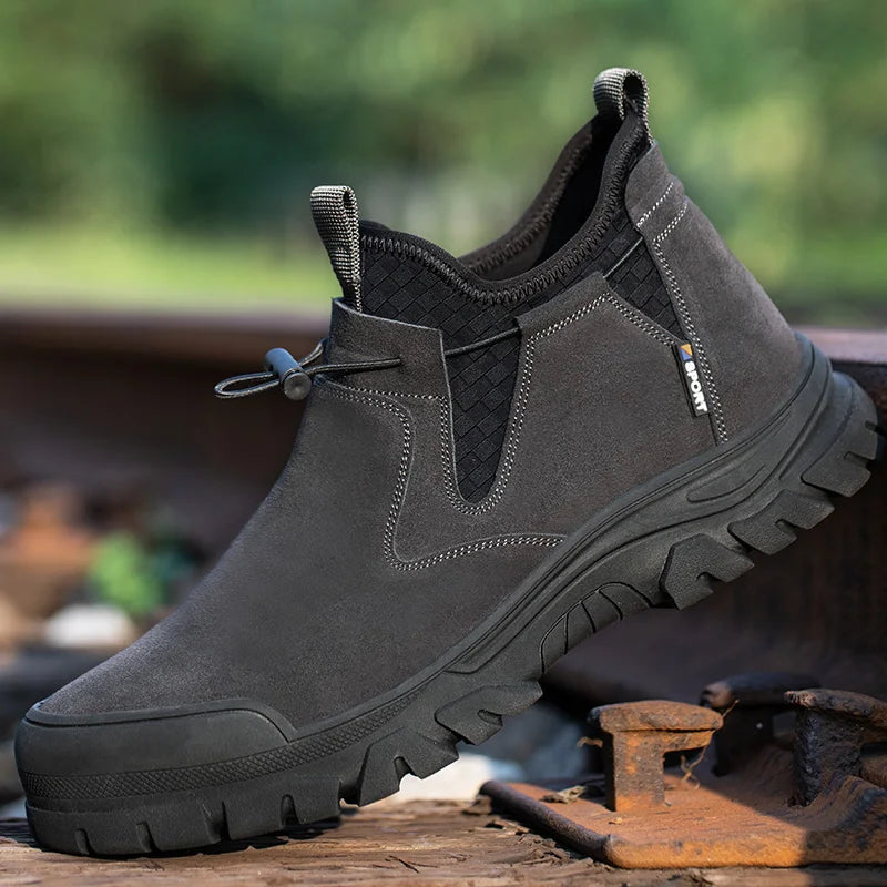 LOR MALE Safety Shoes Men's Working Boots Steel Toe Shoes For Men Anti-Puncture Boots Indestructible Work Shoes Outdoor Safety Boots