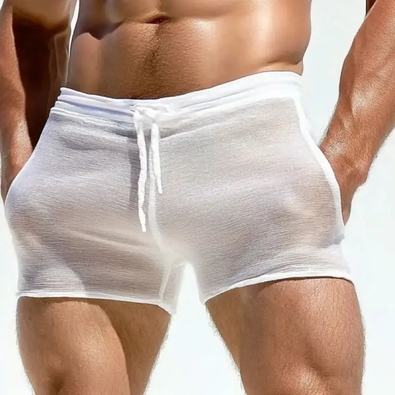 LOR MALE Men's Sexy Lace-Up Shorts - Comfortable Home Leisure & Fitness Shorts for Men, Breathable Casual Workout Shorts, Stylish Lounge