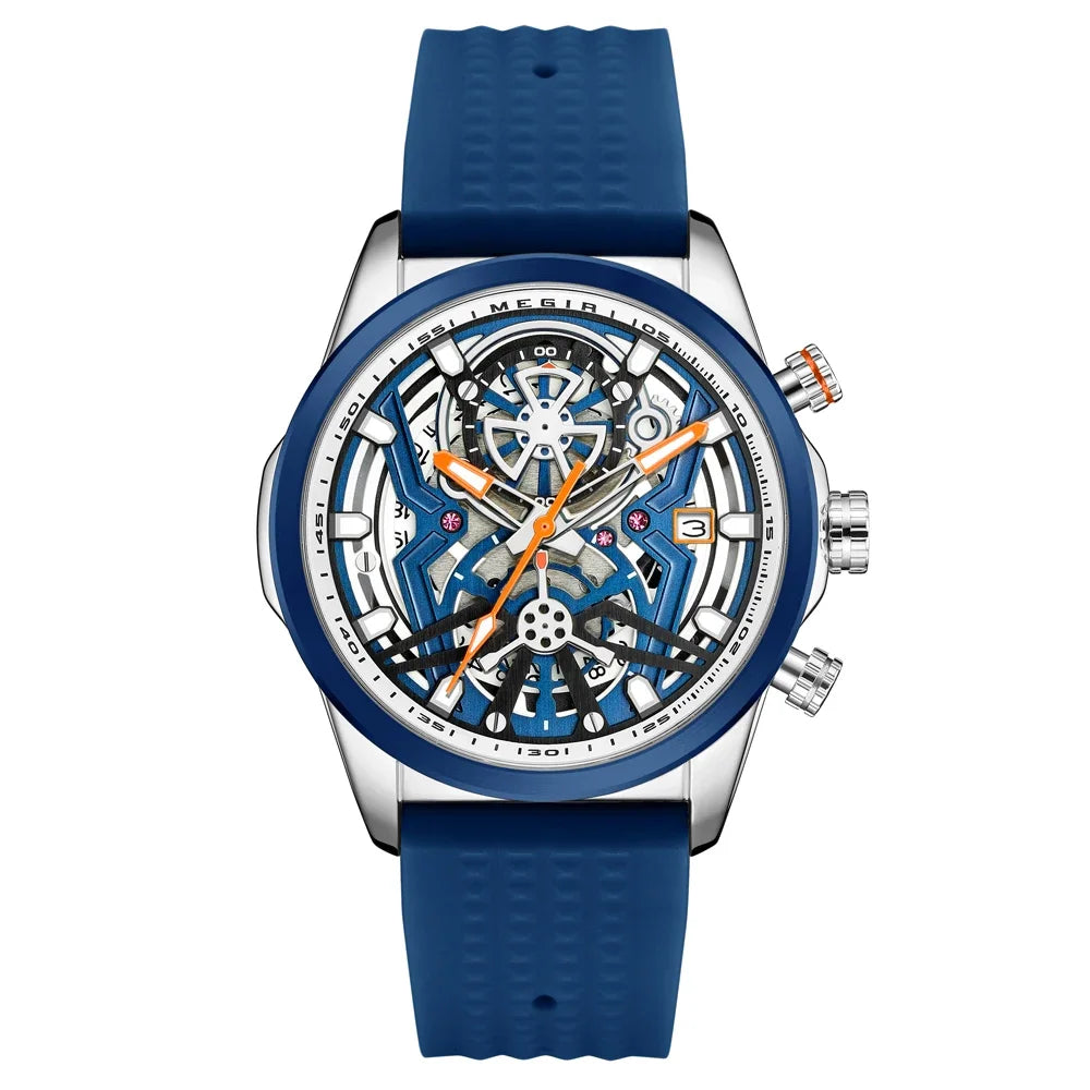 LOR MALE Sport Chronograph Watches Top Luxury Brand MEGIR Quartz Waterproof Man WristWa 3