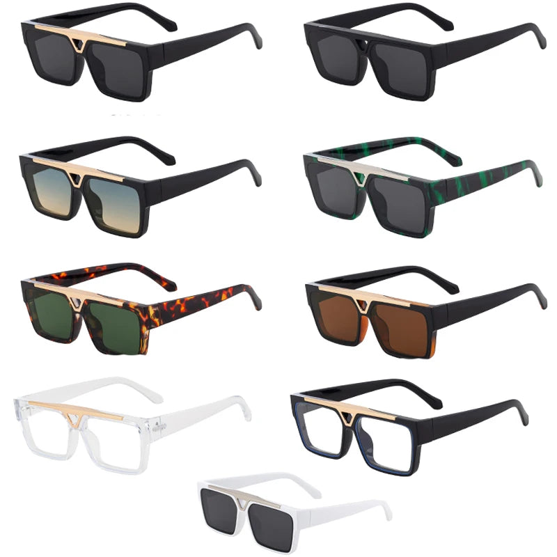 LOR MALE Polarized Classic Square Punk Sunglasses Men 2026 Luxury Brand Vintage Steampunk Driving Sunglass For Male Trendy Outdoor Shade
