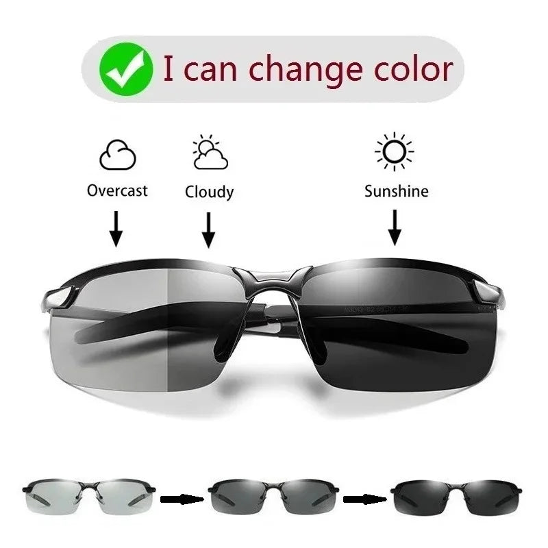 LOR MALE Men Photochromic Polarized Sunglasses Men Glasses For Driving Fishing Outdoor