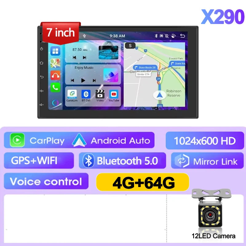 LOR MALE 7/9/10 Inch Universal Android 13 Car Radio 32G/64G Autoradio Android 2 Din Car Radio GPS BT Central Multimedia Smart Car Systems