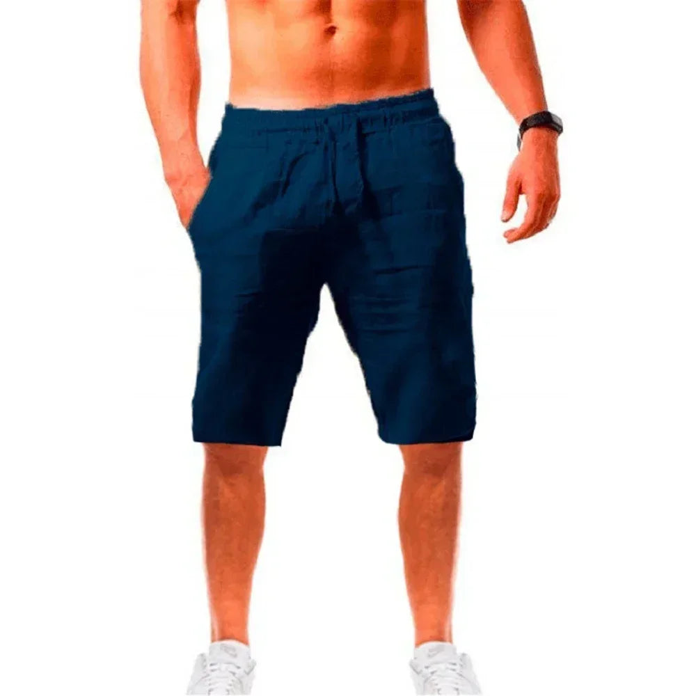 LOR MALE Men's Casual Shorts Loose Sense of texture Short Pants Male Summer Breathable Solid Color Trousers Fitness Streetwear