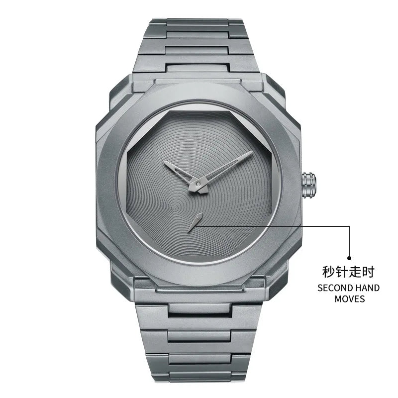 LOR MALE New Watches for Men Luxury Stainless Steel Unique Octagonal Dial Waterproof Quartz Wristwatches Relogio Masculino Drop Shipping