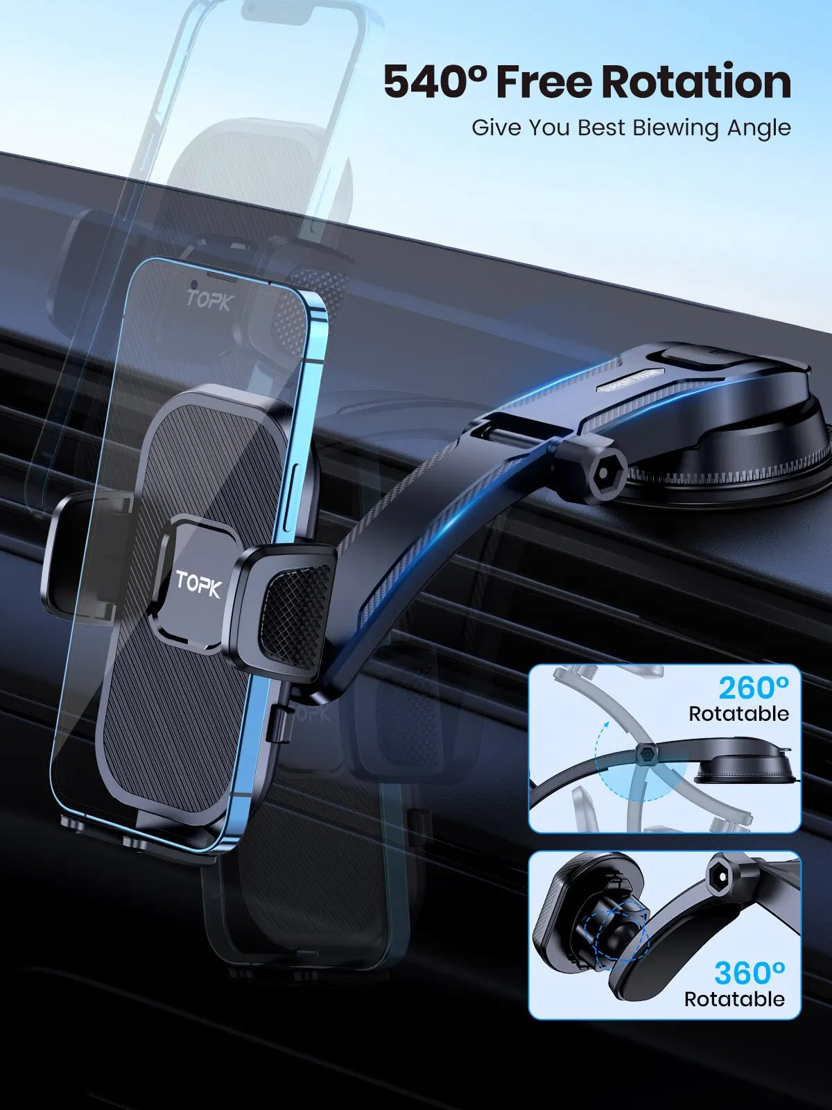 LOR MALE TOPK Car Phone Holder Gravity Stand for iPhone Xiaomi Samsung Car Mobile Support for Dashboard Windshield Air Vent Phone Mount