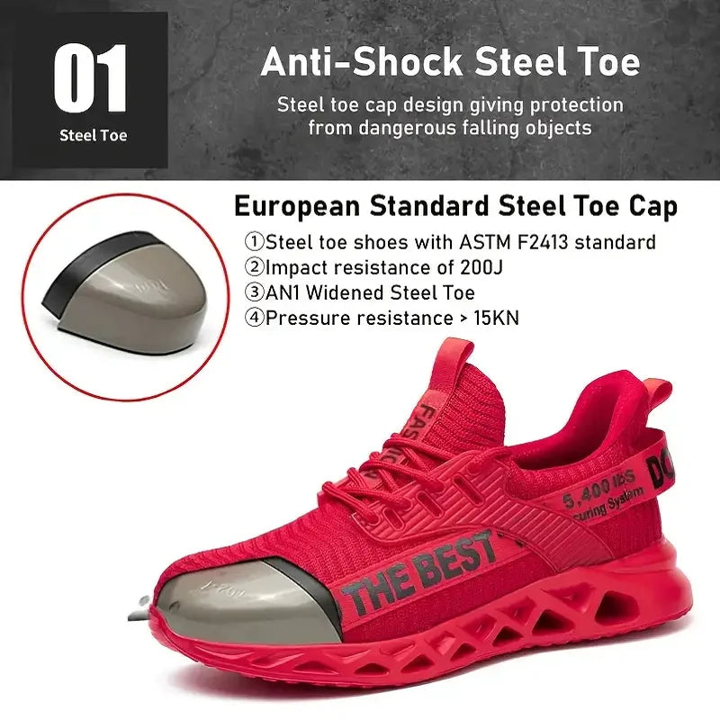 LOR MALE Safety Protective Mining Boots Men Steel Toe Safety Shoes Anti-smash Anti-puncture Function Work Shoes Fashion Multicolored