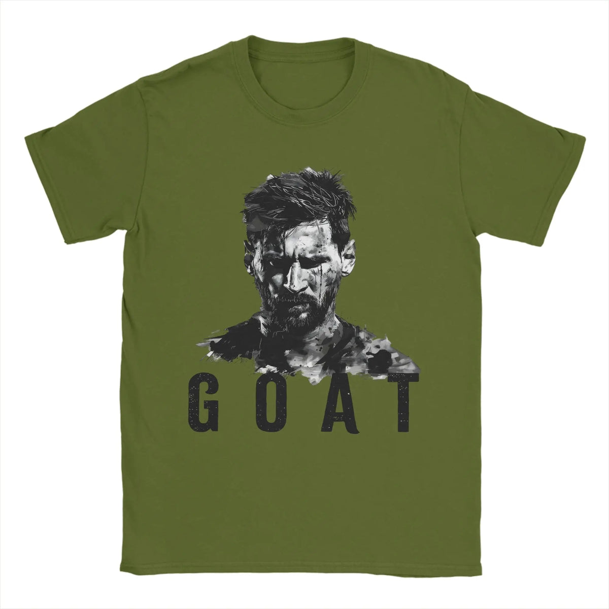 LOR MALE Men T-Shirts Football Messis Leisure Cotton Tee Shirt Short Sleeve  T Shirts Round Neck Clothing Unique