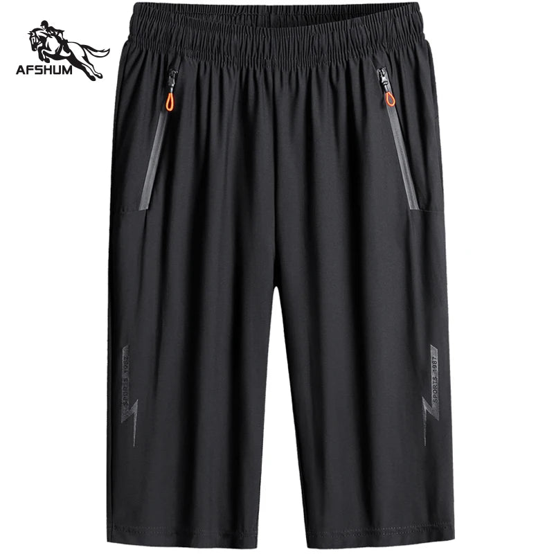 LOR MALE Men's shorts in sizes M-7XL 8XL,summer new men's shorts, sport solid color casual pants, five-point fitness sport pant