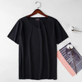 LOR MALE Men's Thin Short Sleeve Without Summer Solid Color T shirt Trace Slim V-neck Bottoming Seamless short sleeve