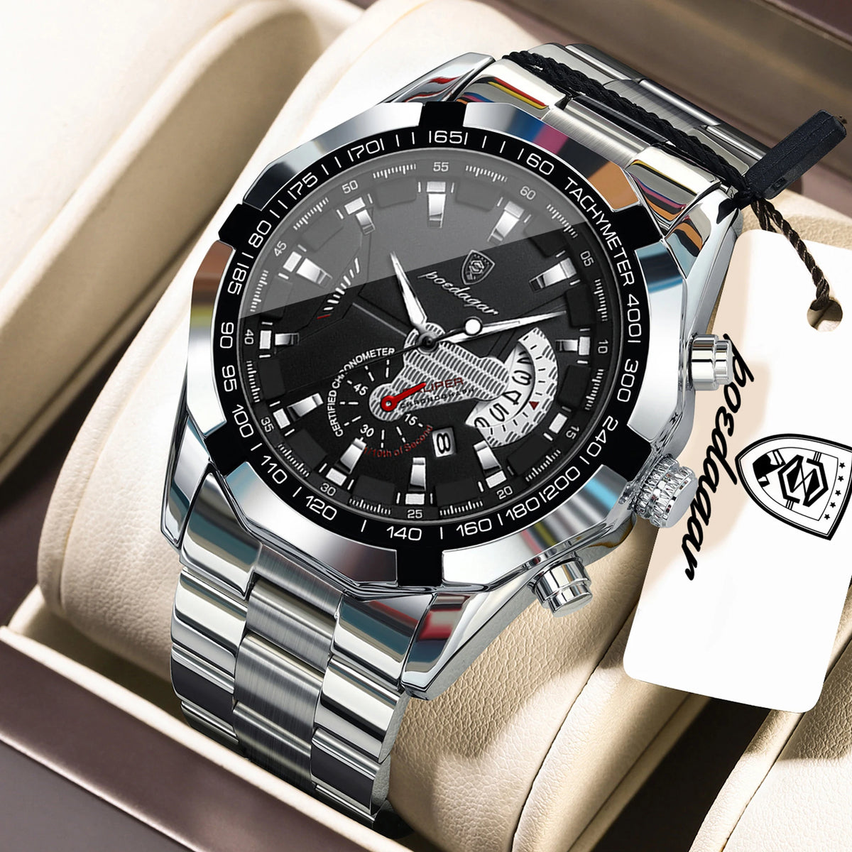 LOR MALE POEDAGAR High Quality Man Wristwatch Waterproof Luminous Date Youth Men Watch Stainless Steel Quartz Fashion Men's Watches Reloj