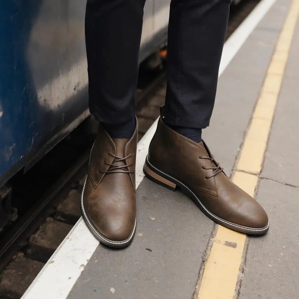 LOR MALE Boots Men Brand 2026 Casual Comfortable Retro Fashion Ankle Boots