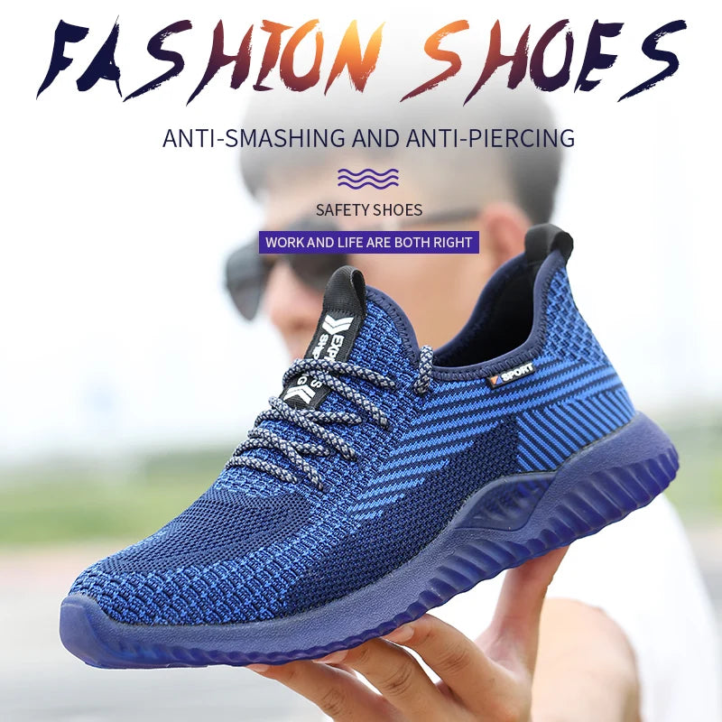LOR MALE Steel Toe Cap Working Boots Safety Shoes for Man Construction&Indestructible Work Shoes Puncture-Proof Summer Work Shoes