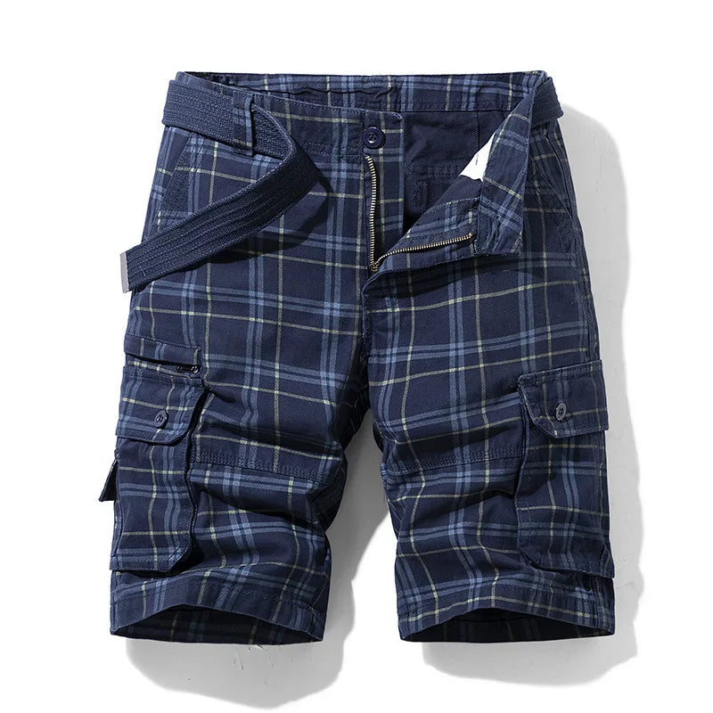 LOR MALE Men Shorts 2023 Plaid Beach Shorts Casual Camo Camouflage Shorts Military