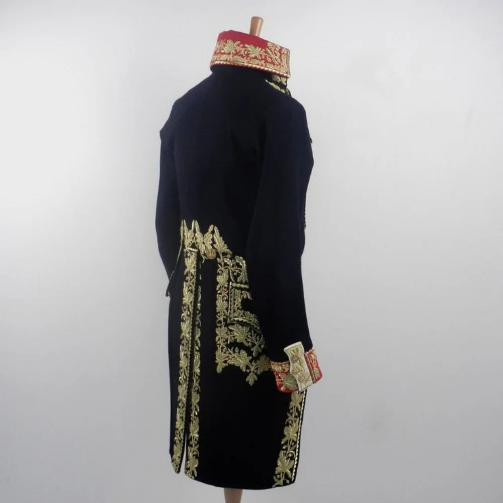 LOR MALE Men's British Military Jacket 18th Century Royal Guard Officer Soldier Tuxedo Historical Regency Aristocrat Hussar Parade Coat