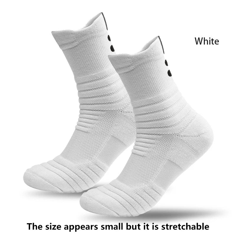 LOR MALE Men's Mid Tube Sports Socks, Badminton Running, Outdoor Socks, Woolen Socks, Sweat Absorbing and Anti Slip Basketball Socks