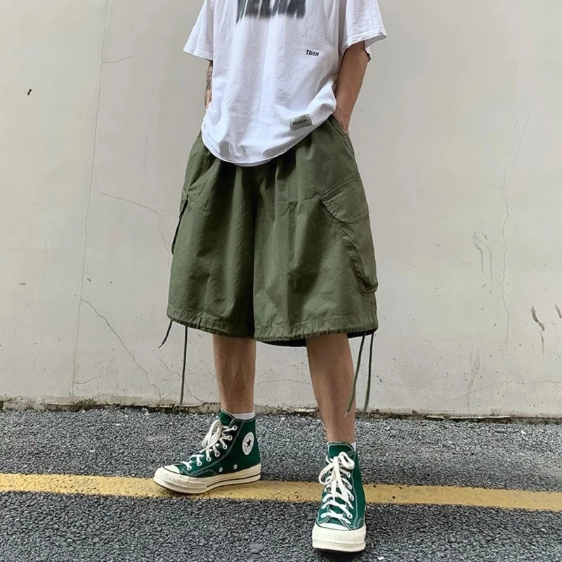 LOR MALE Wide Leg Shorts Men Short Oversize Vintage Men's Shorts for Summer Clothing Mens Sports Bermuda Running Workout Cargo Pants