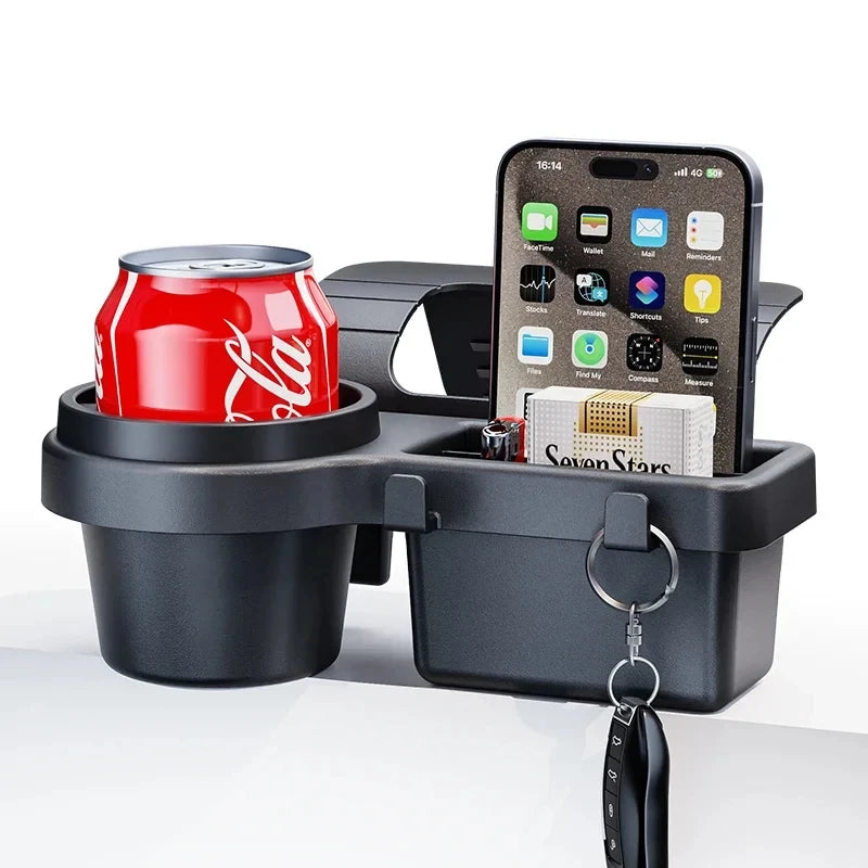 LOR MALE Car Cup Stand Phone Holder Mount Tray Side Door Window Storage Barrel Pocket Hanging Storage Rack with Auto Interior Accessories