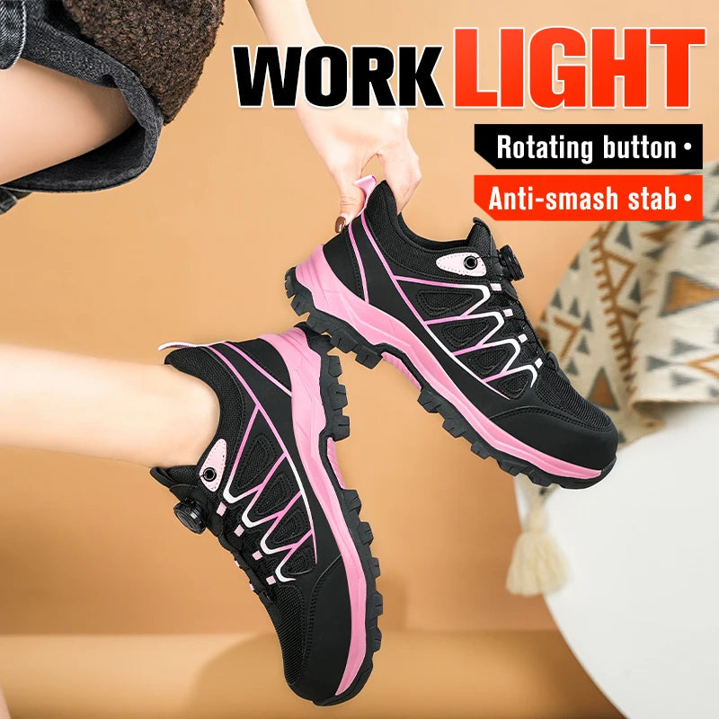 LOR MALE Safety Boots Womens Steel Toe Cap Shoes Casual Walking Wear-resisting Anti-Puncture Work Shoes Indestructible Anti-smash Shoes