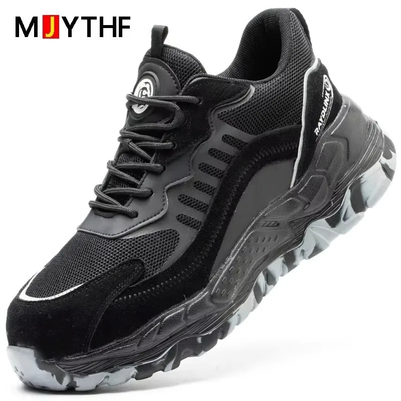 LOR MALE 2026 New Work Boots Safety Steel Toe Shoes Men Boots Anti-Puncture Safety Boots Protective Shoes Sneakers Indestructible Shoes