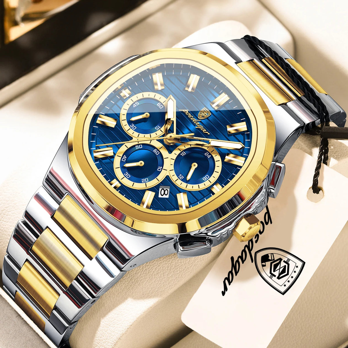 LOR MALE POEDAGAR Top High Quality Man Watch Luminous Waterproof Stainless Steel Men Clock Date Chronograph Quartz Business Men's Watches