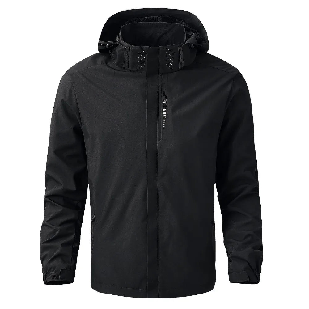 LOR MALE Men's Waterproof Rain Jacket Lightweight Outer Hooded Outdoor Raincoat Hiking Windproof Jacket Climbing Outdoor Jackets