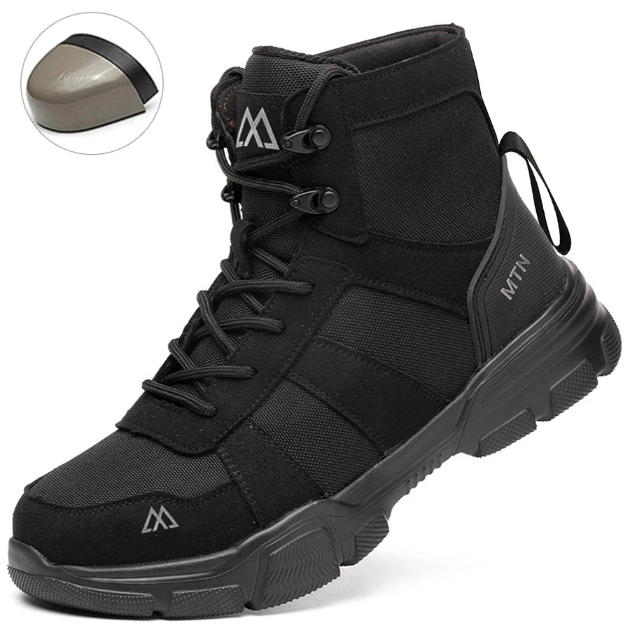 LOR MALE Indestructible Security Protective Boots Men Comfortable Breathable Construction Working Boots Anti-Puncture Work Safety Shoes