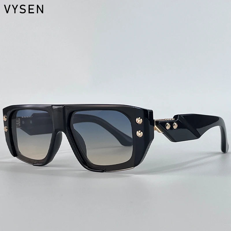 LOR MALE Polarized Steampunk Square Sunglasses Men 2026 Luxury Brand Punk Big Frame Driving Sun Glasses Fashion Eyewear For Male Shades