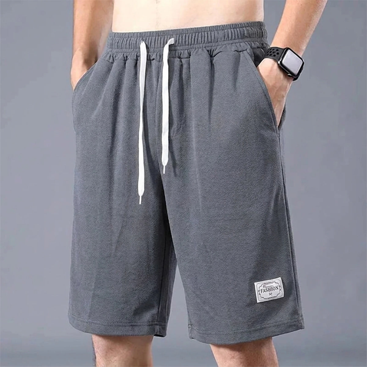 LOR MALE Lce Silk Shorts Men's Thin Sports Cropped Pants Loose Straight Leg Cool Breathable New Fashion Trend Casual XL-XXXL