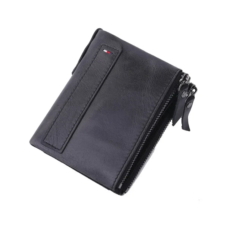 LOR MALE 2024 Men Wallets 100% Genuine Cow Leather Name Customized Short Card Holder Leather Men Purse High Quality Brand Male Wallet