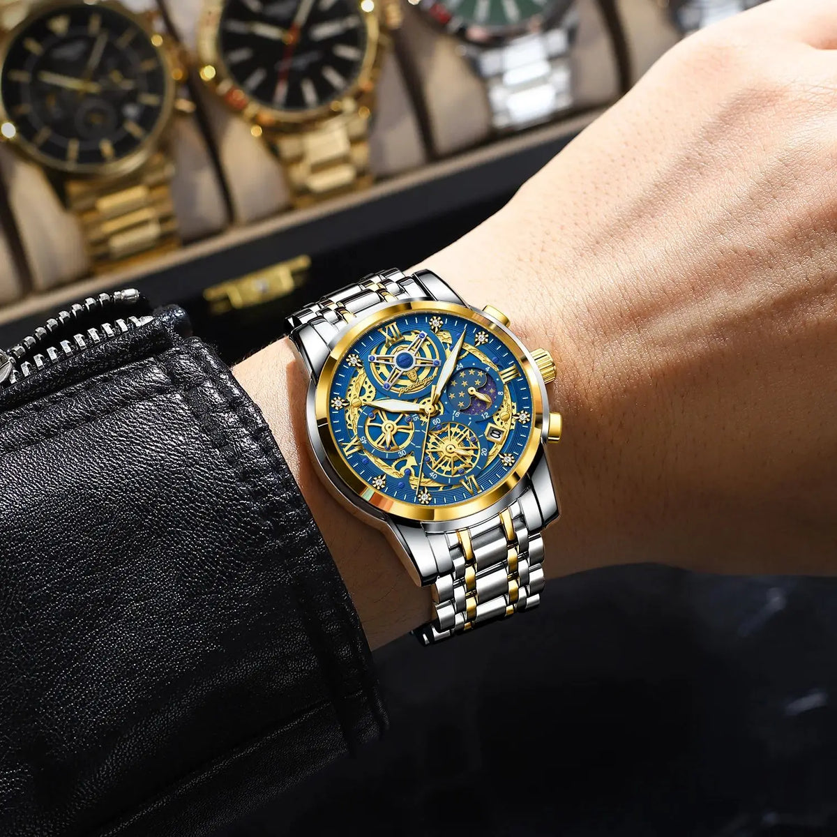 LOR MALE POEDAGAR Luxury High Quality Man Watch Waterproof Luminous Chronograph Date Men Watch Stainless Steel Quartz Men's Watches Reloj