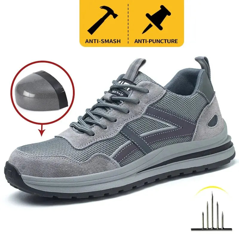LOR MALE Safety Boots Working Shoes For Men Steel Toe Lightweight Footwear Security