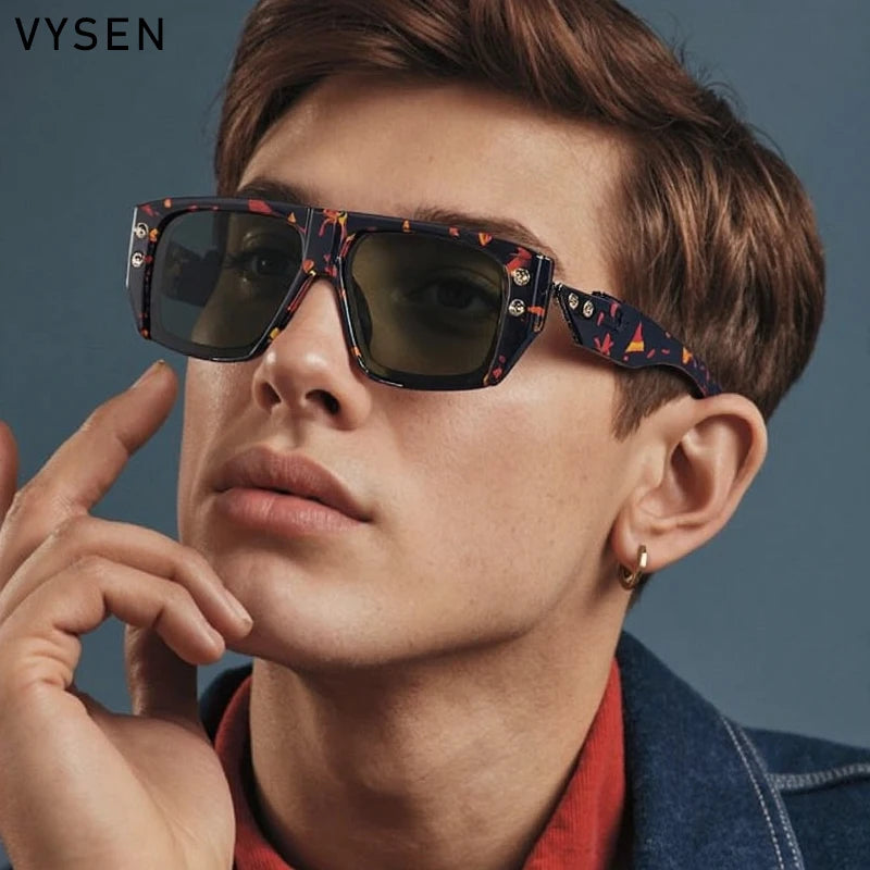LOR MALE Polarized Steampunk Square Sunglasses Men 2026 Luxury Brand Punk Big Frame Driving Sun Glasses Fashion Eyewear For Male Shades