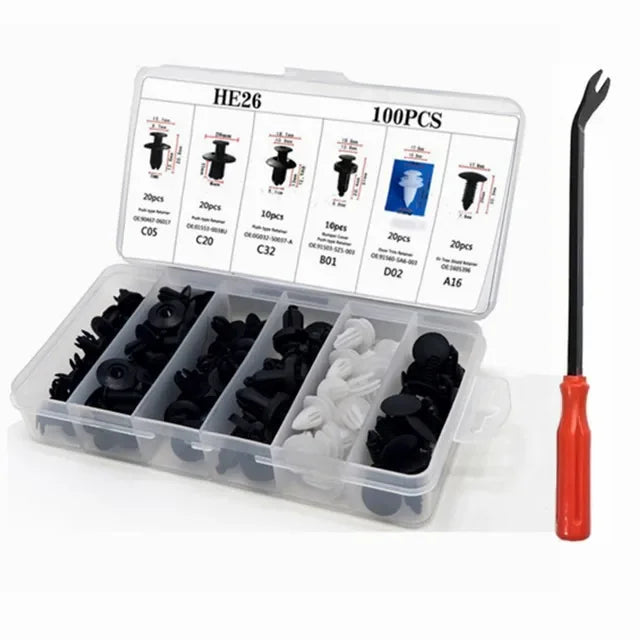 LOR MALE 800pcs-100Pcs Car Fastener Clips Kit Fender Rivet Plastic Clips Auto Body Push Retainer Pin Rivet Bumper Door Trim Panel Repair