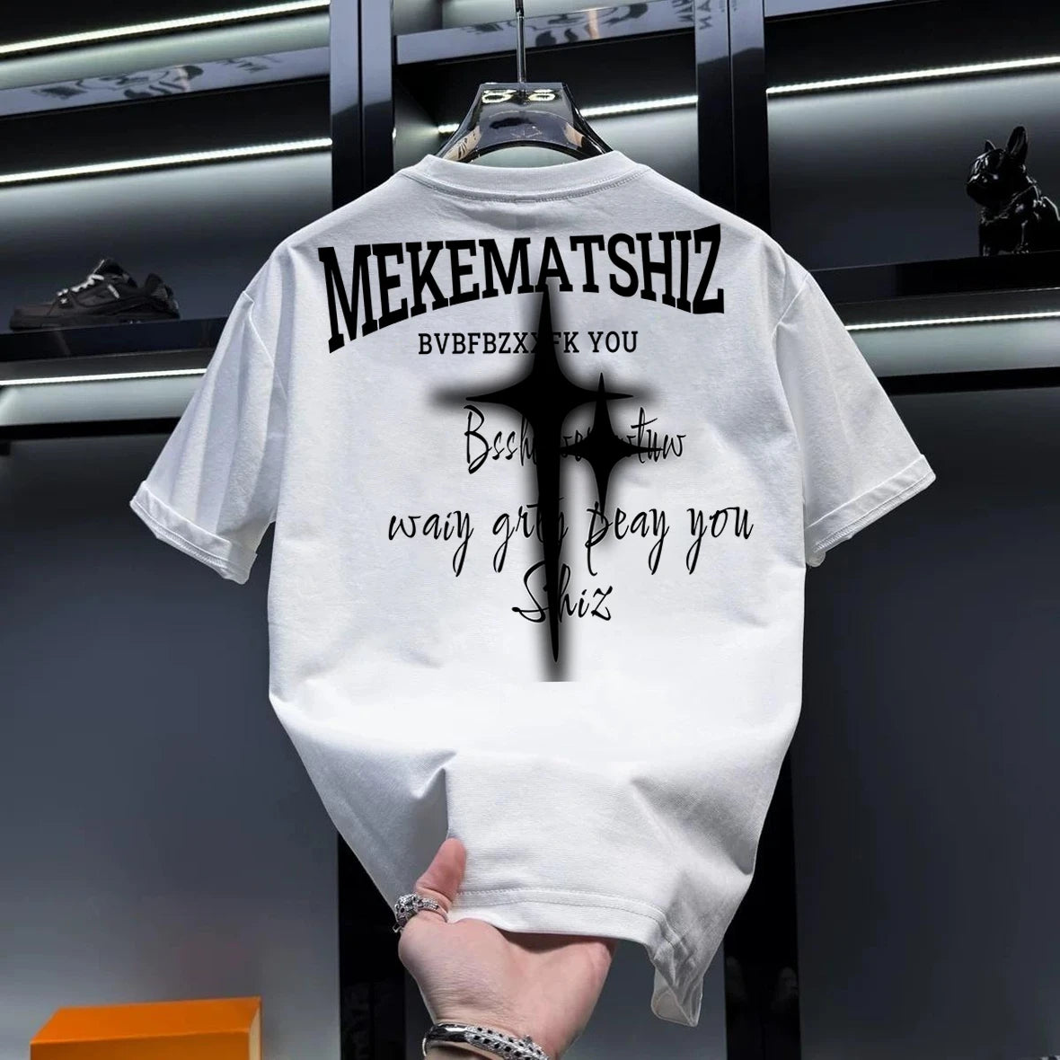 LOR MALE Outlet American Trendy Brand Cool Printed Short Sleeve T-Shirt Unisex Casual Versatile Base Shirt Summer Youth Active Style