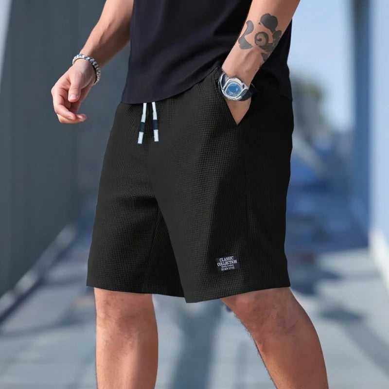 LOR MALE Men's Shorts, Men's Casual Pants, Men's Beach Shorts, Men's Sports Shorts, New Fashion Textured Fabric, Breathable Pants, Suitable for Both Daily Casual Wear and Sports