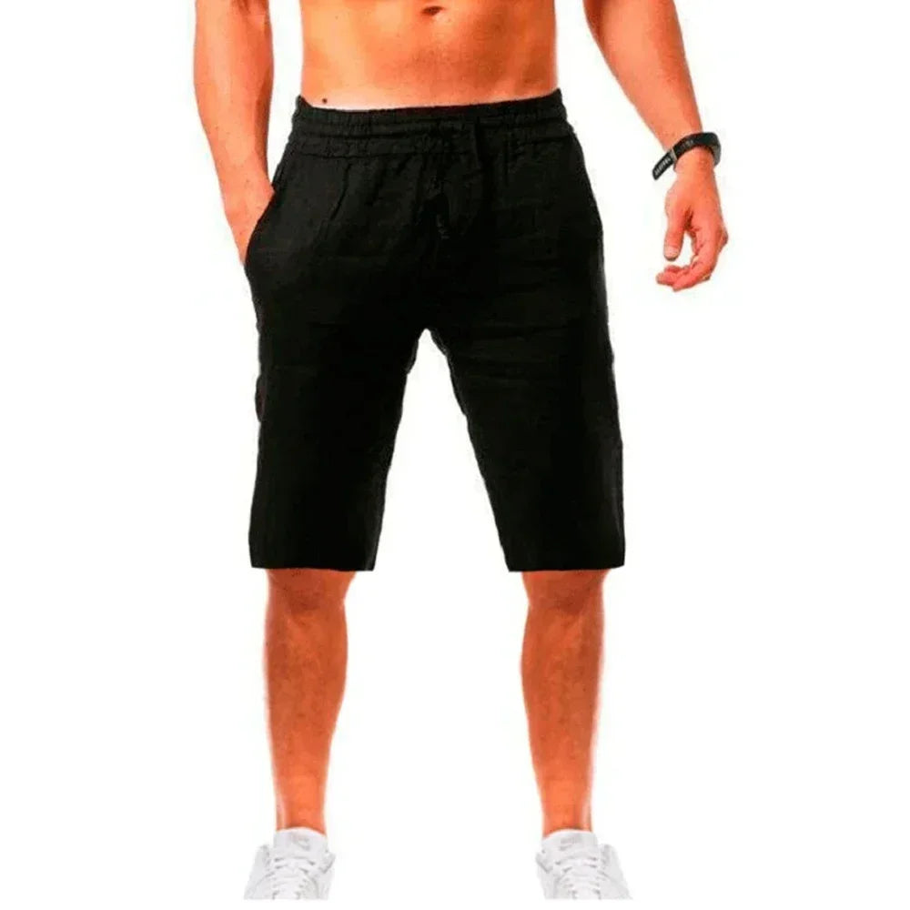 LOR MALE Men's Casual Shorts Loose Sense of texture Short Pants Male Summer Breathable Solid Color Trousers Fitness Streetwear