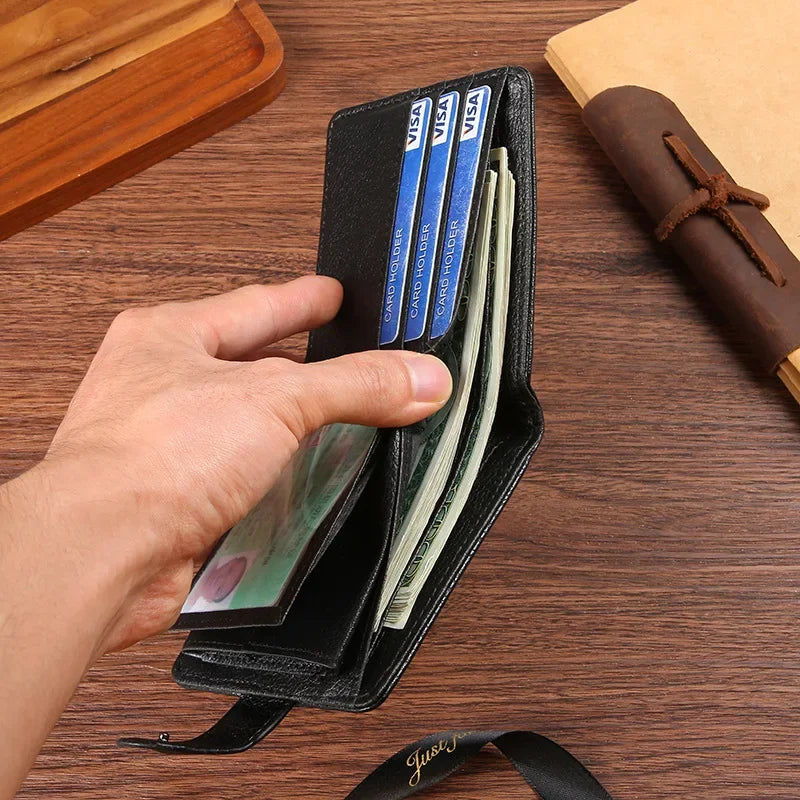 LOR MALE Vintage Wallet Leather Short Hasp Man Wallets Casual Durable Coin Pouch