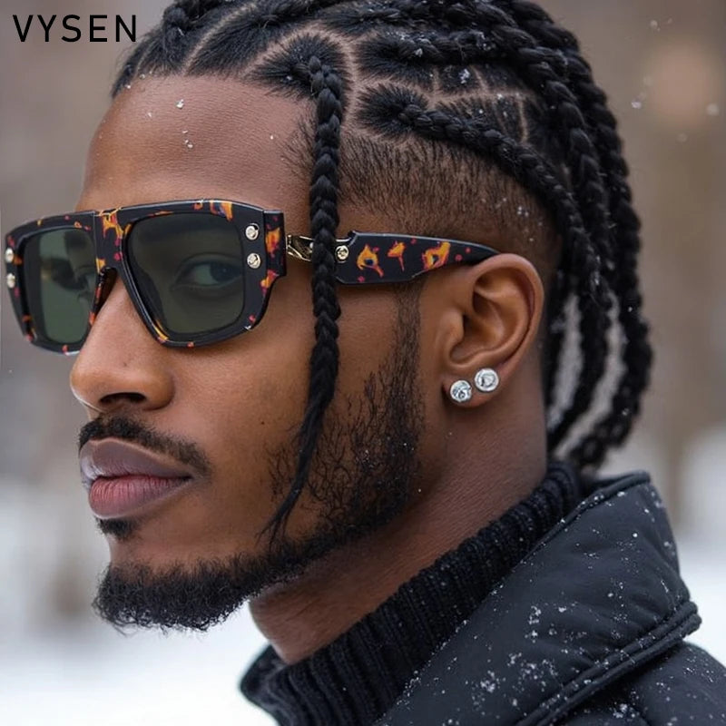 LOR MALE Polarized Steampunk Square Sunglasses Men 2026 Luxury Brand Punk Big Frame Driving Sun Glasses Fashion Eyewear For Male Shades