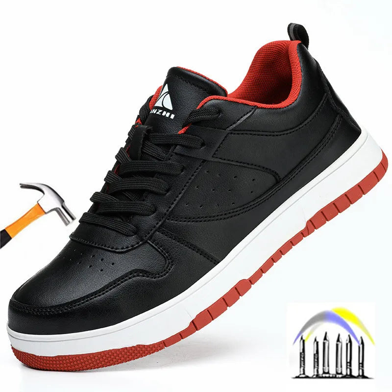 LOR MALE Steel Toe Man Work Boots Industrial Fashion Safety Shoes Men Non-Slip Work Sneakers Construction Waterproof Work Mens Shoes