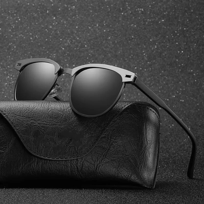 LOR MALE Polarizing Sunglasses Men Small Round Frame Retro Flow Sun Protection UV Glasses Sports Outdoor Travel Eyewear T248