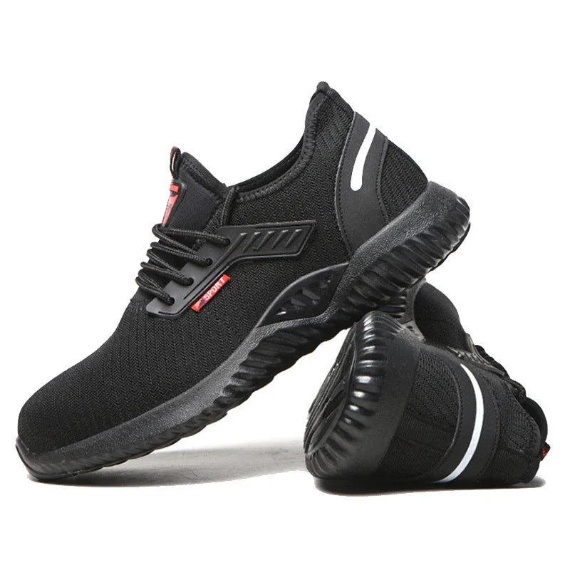 LOR MALE Work Safety Boots Men Shoes Steel Toe Anti-Smashing Indestructible Steel Toe Cap Puncture-Proof Boots Lightweight Women Sneakers