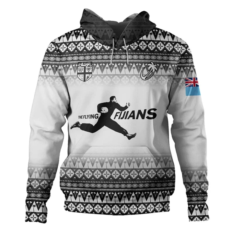 New In 3D Print Fiji Tapa Polynesian Hoodies For Men Fashion Streetwear Tops Long Sleeves Hoodie Clothing Hooded Sweatshirts