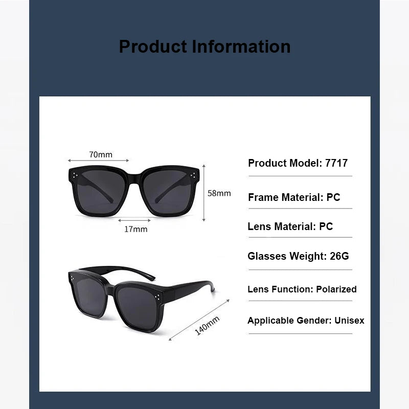 LOR MALE Polarized Sunglasses Men Women Wear Over Myopia Prescription Glasses Fashion Designer Outdoor Fishing Driving Goggles