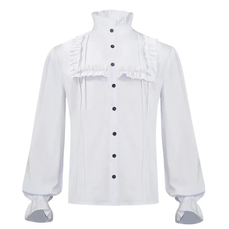 LOR MALE Men's Jacket Victorian Gothic Overcoat Open Pirate Coat Steampunk Jackets Man Clothing Winter Windbreaker Ruffled Shirt ujfj