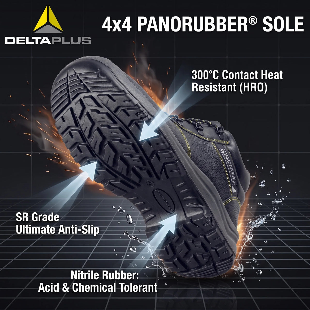 LOR MALE Work Boots for Man Steel Toe High Top Leather Safety Shoes Non Slip Heat Resistant Heavy Duty Rubber Sole Industrial Protective