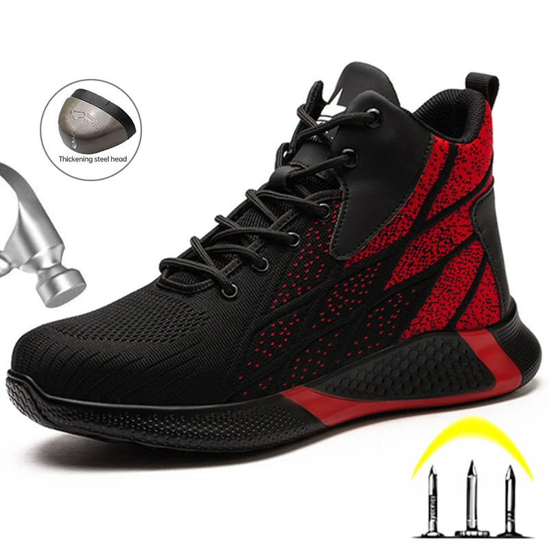 LOR MALE Work Boots Steel Toe Safety Shoes Men Women Work Shoes Sneakers Lightweight  Anti-Puncture Safety Shoes Men Indestructible Boots