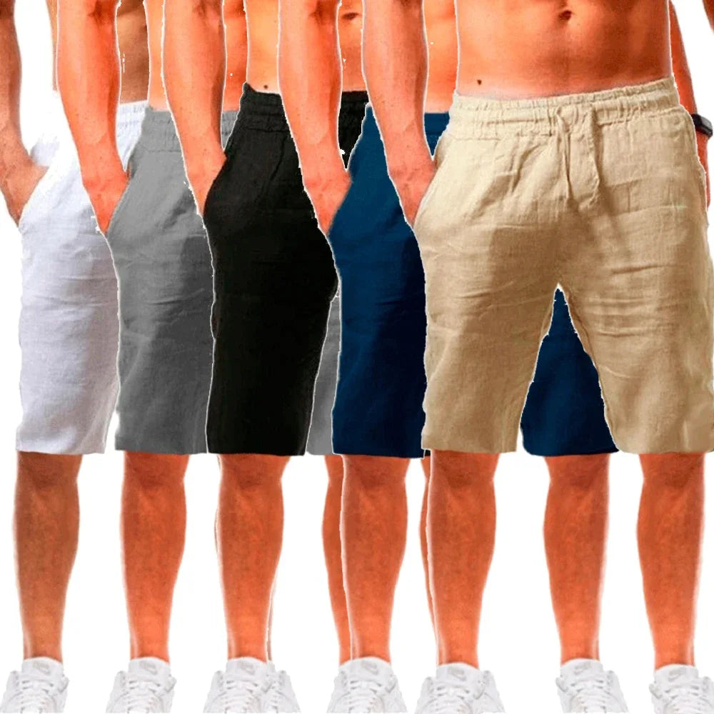 LOR MALE Men's Casual Shorts Loose Sense of texture Short Pants Male Summer Breathable Solid Color Trousers Fitness Streetwear