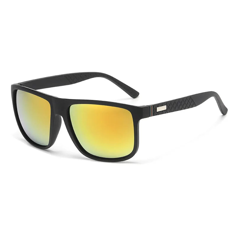 LOR MALE Stylish Polarized Sunglasses for Men, Designed for Driving, with UV Protection and High-Definition Lenses. Trendy, Square-Shaped