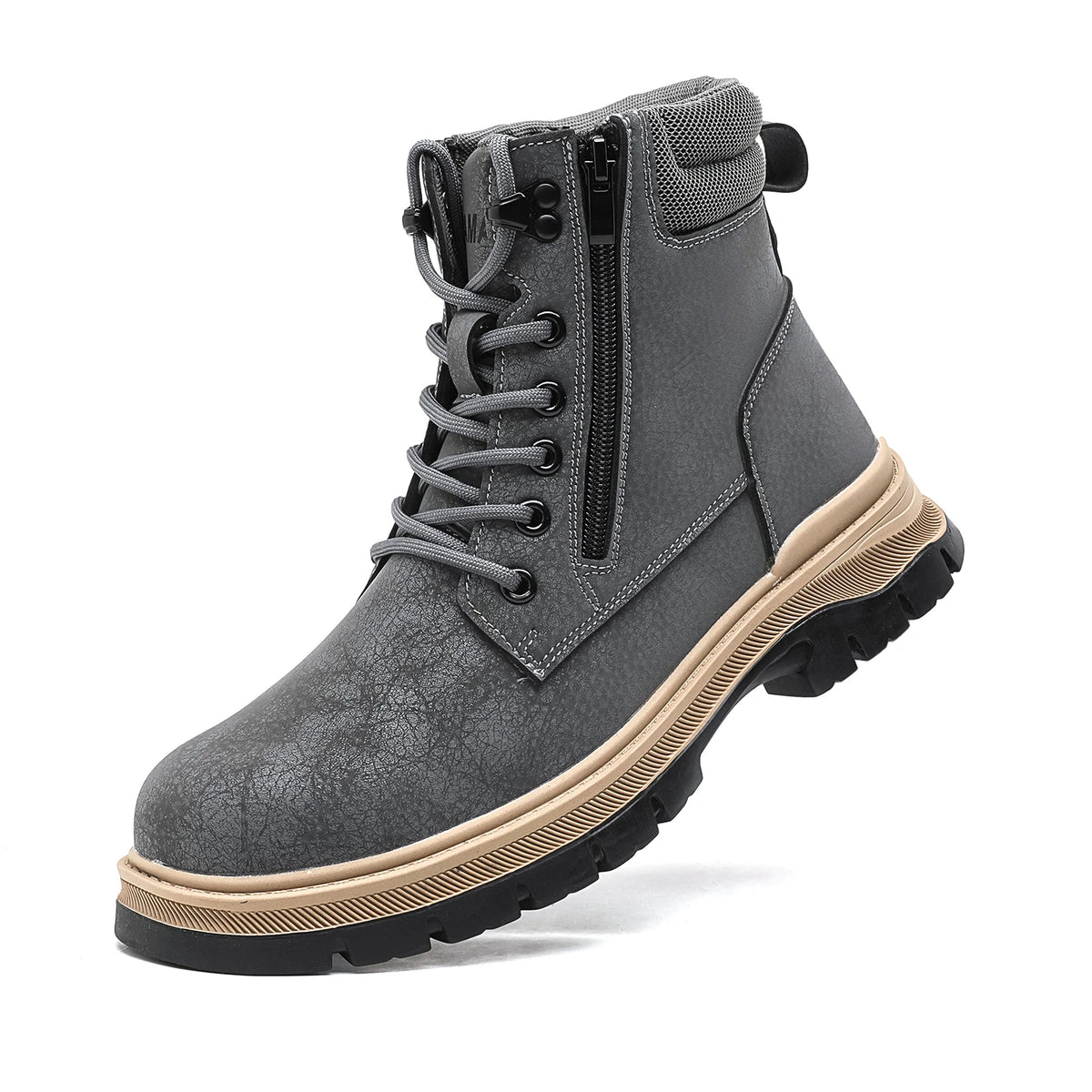 LOR MALE Safety Boots Brown Waterproof Men's Steel Toe Shoes Work Anti-drop Anti-piercing Strong Durable Protective Shoes Indestructible